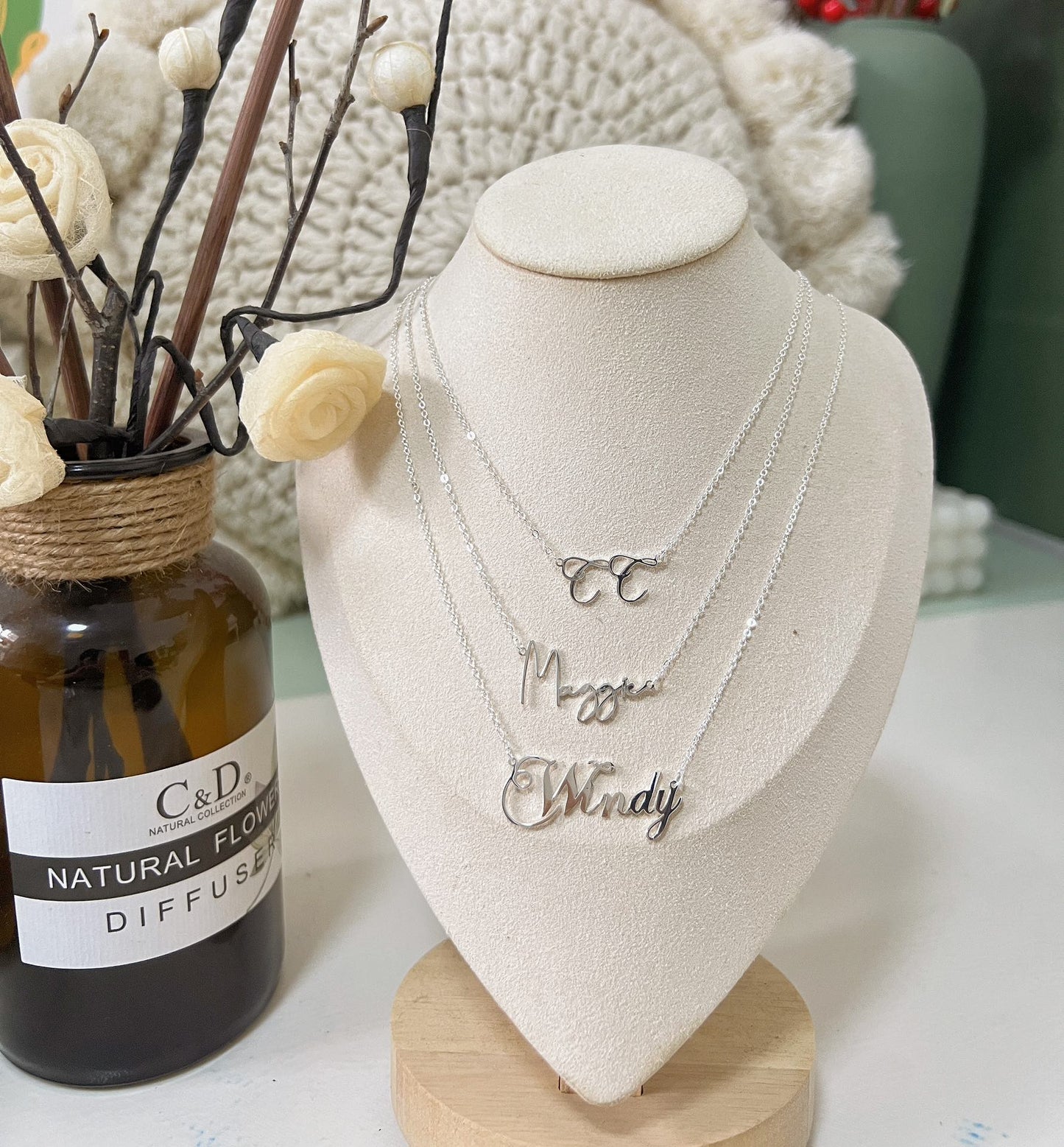 Personalized Custom Letter Silver Necklace