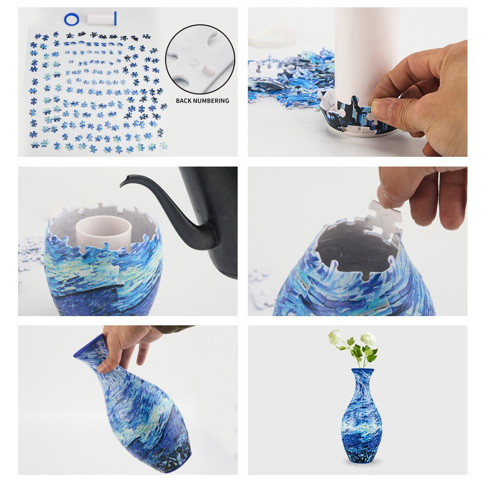 Build-A-Bloom™ 3D Puzzle Vase – DIY Art + Free Faux Flowers You Can Choose