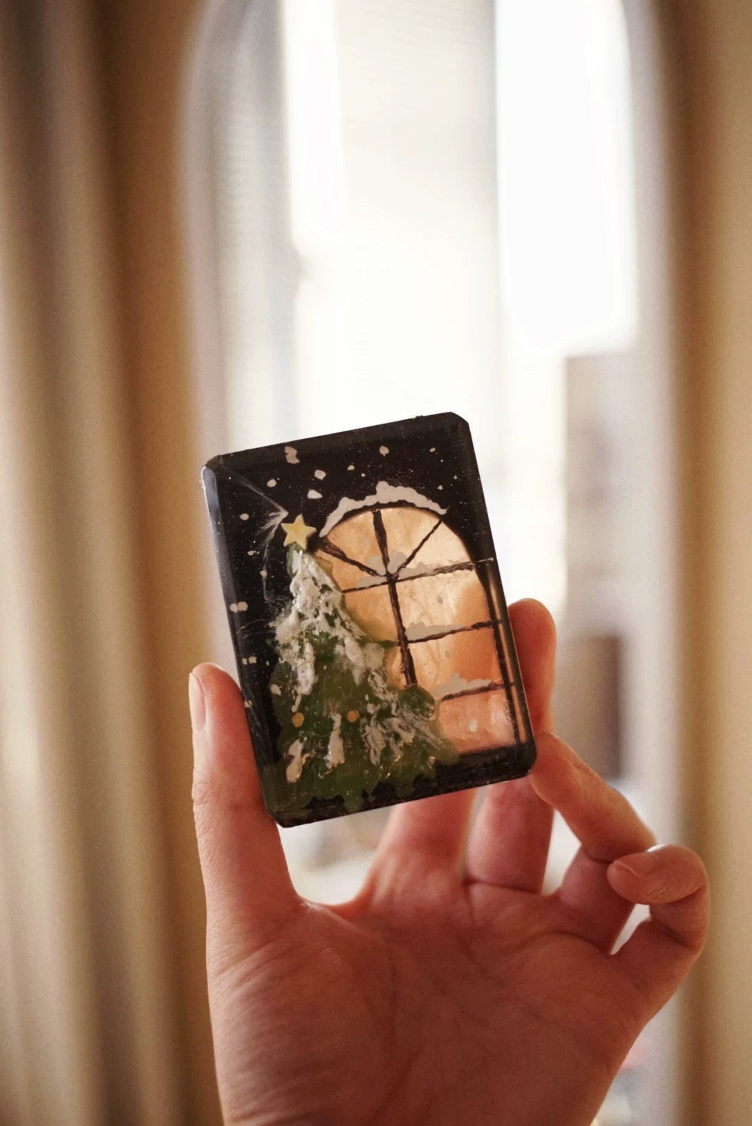 Christmas Tree Window Scenery: Handmade Aromatic Soap Gift
