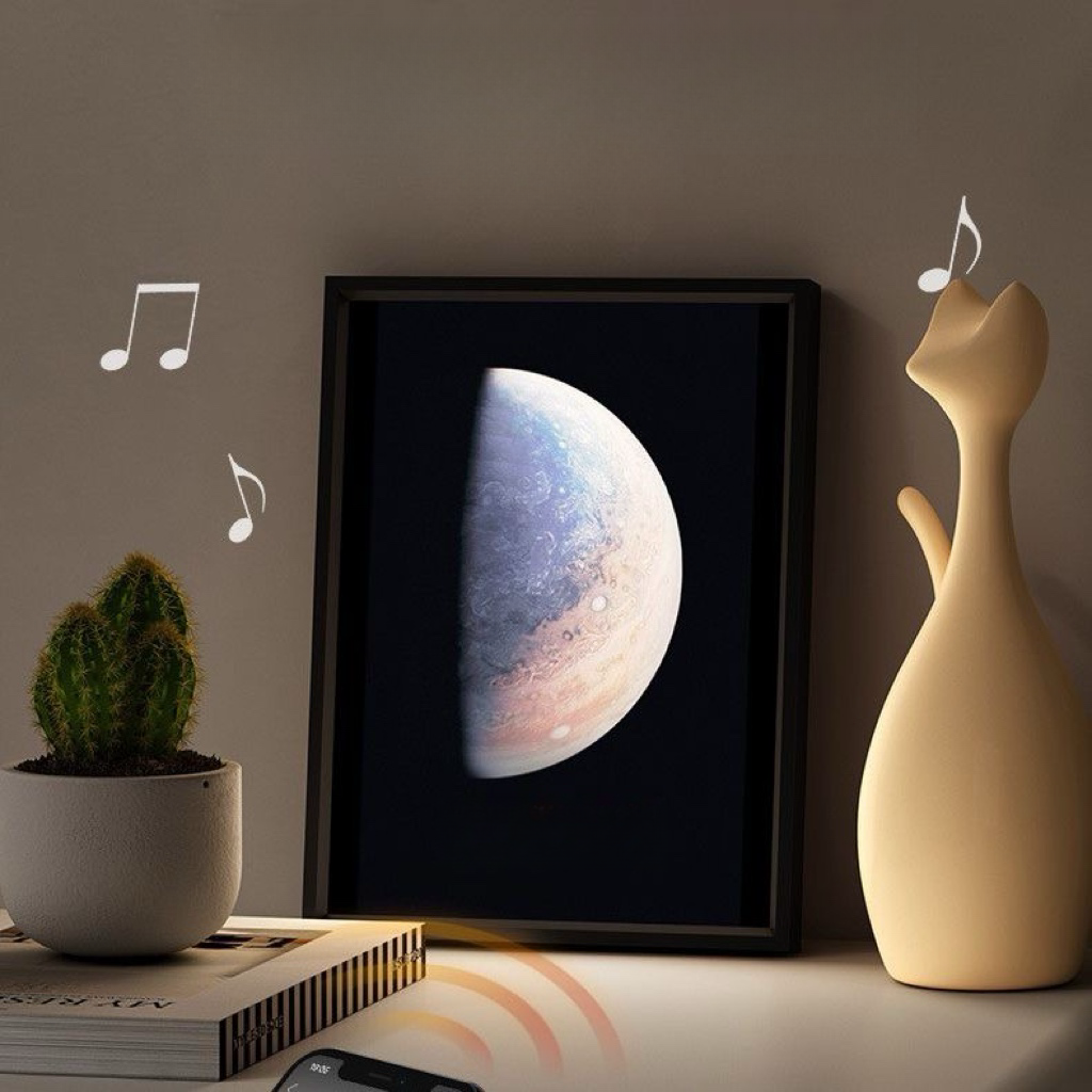 「3-in-1 Luminous Melody」Singing Wall Art Light: Night Light, Speaker & Decorative Painting