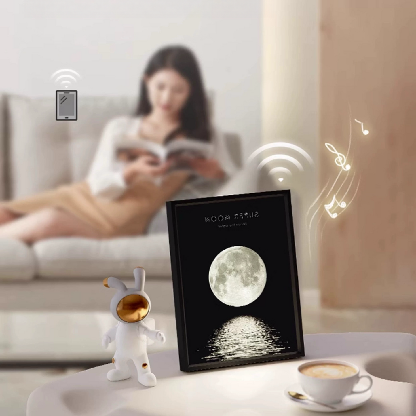 「3-in-1 Luminous Melody」Singing Wall Art Light: Night Light, Speaker & Decorative Painting