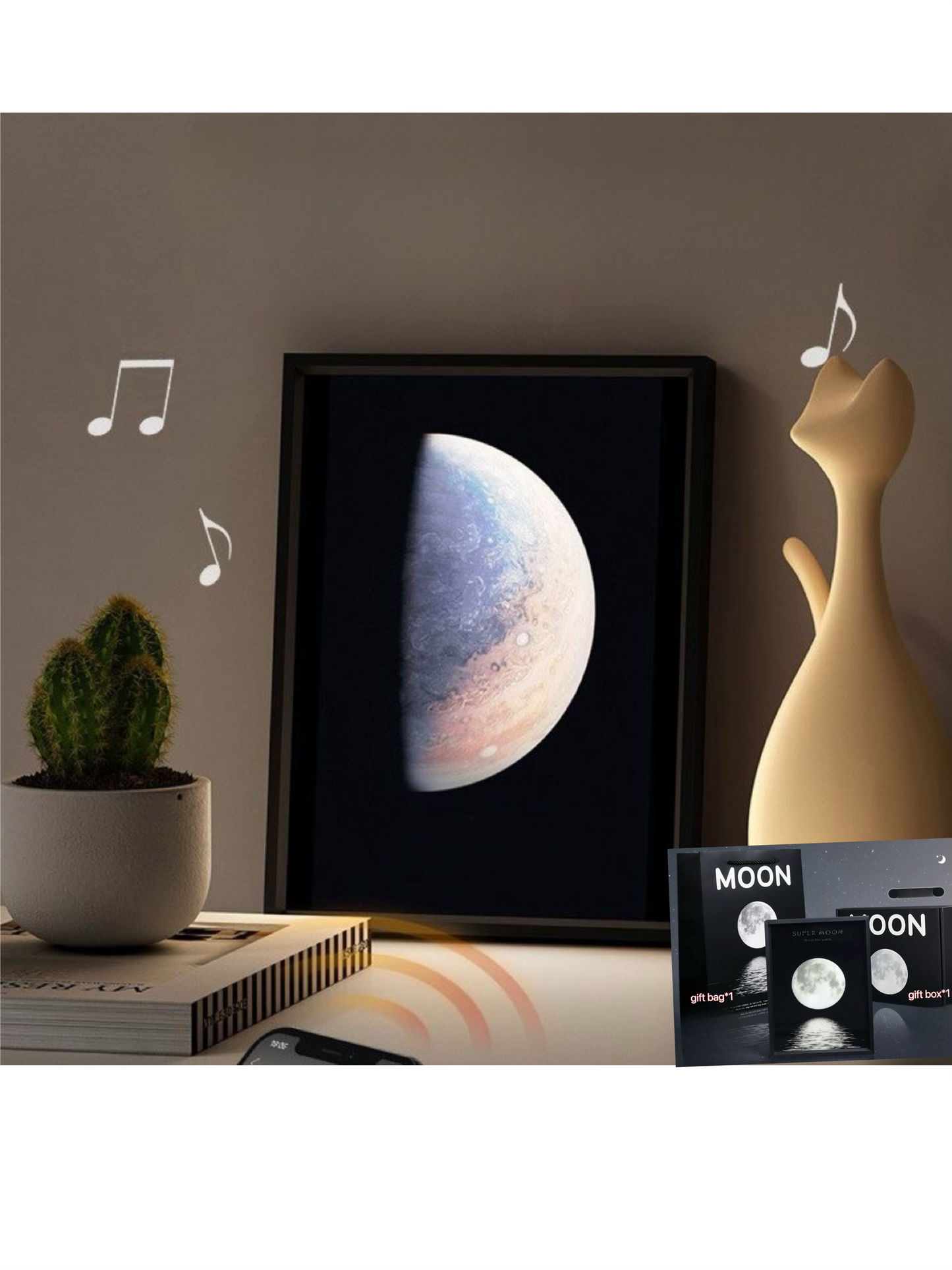 「3-in-1 Luminous Melody」Singing Wall Art Light: Night Light, Speaker & Decorative Painting