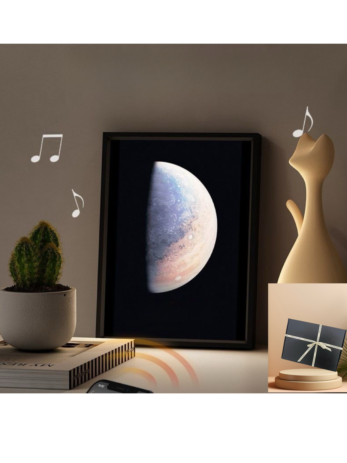 「3-in-1 Luminous Melody」Singing Wall Art Light: Night Light, Speaker & Decorative Painting