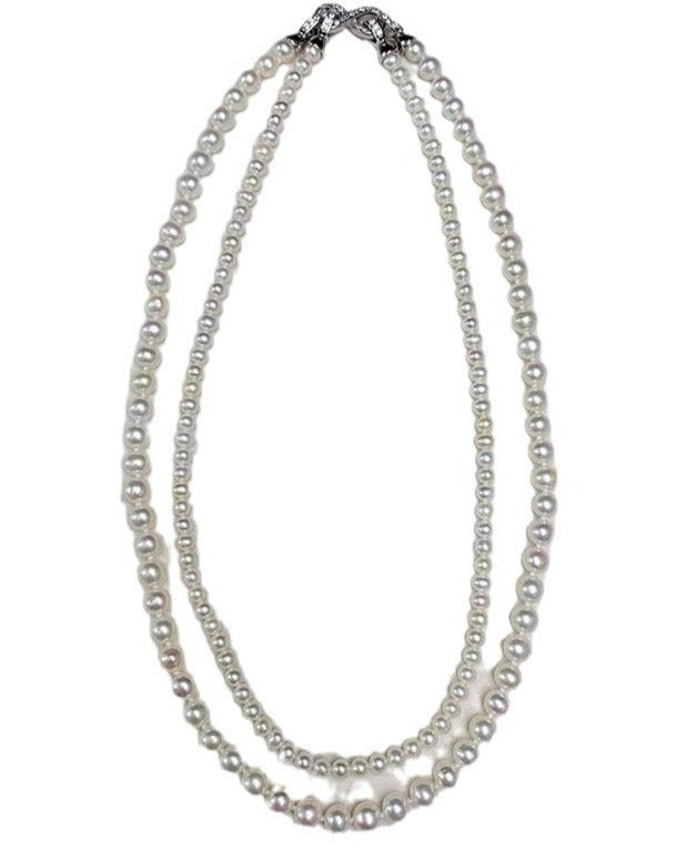 Double-Layered Pearl Choker Necklace