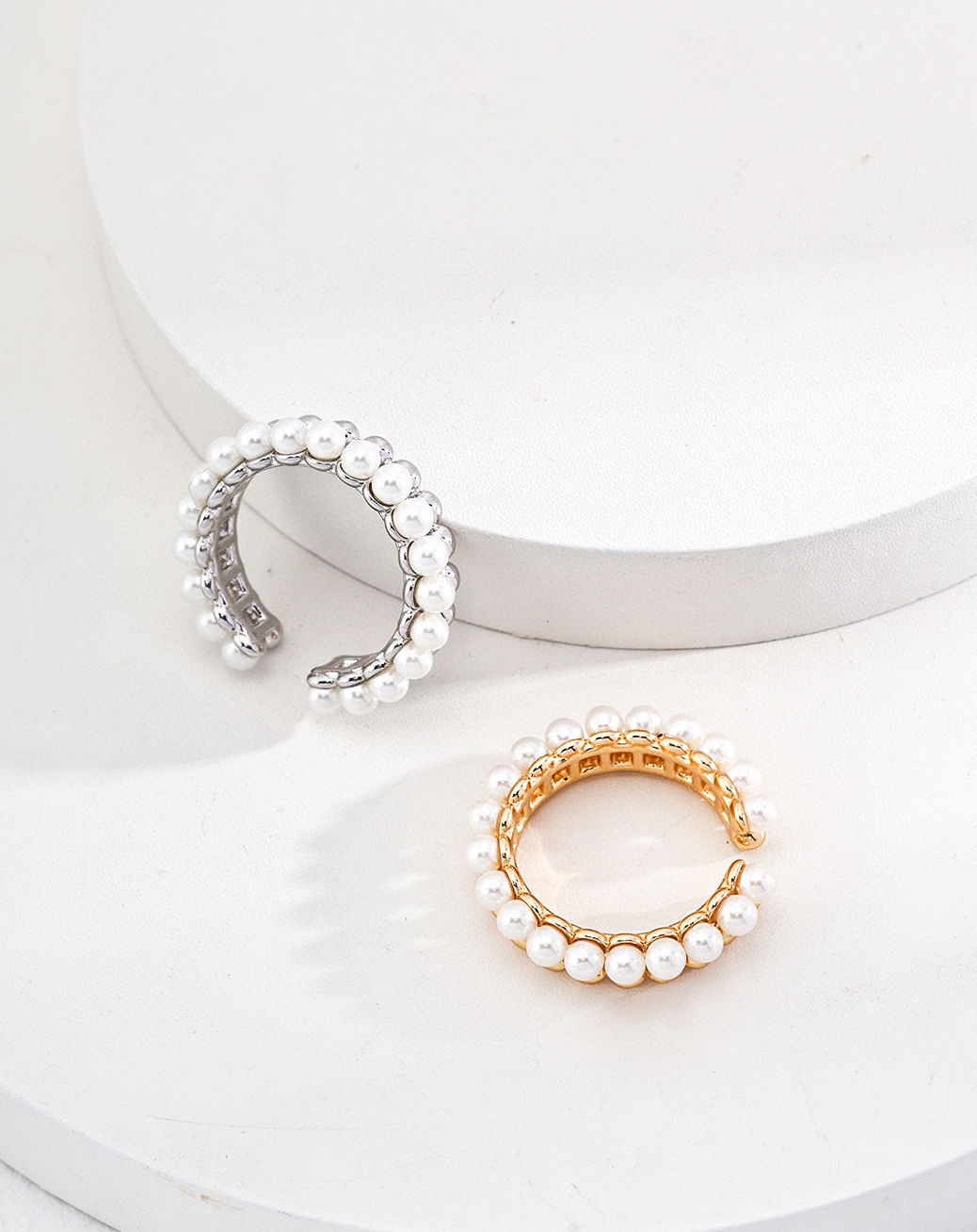 Pearl Harmony Adjustable Silver & Pearl Fusion Ring