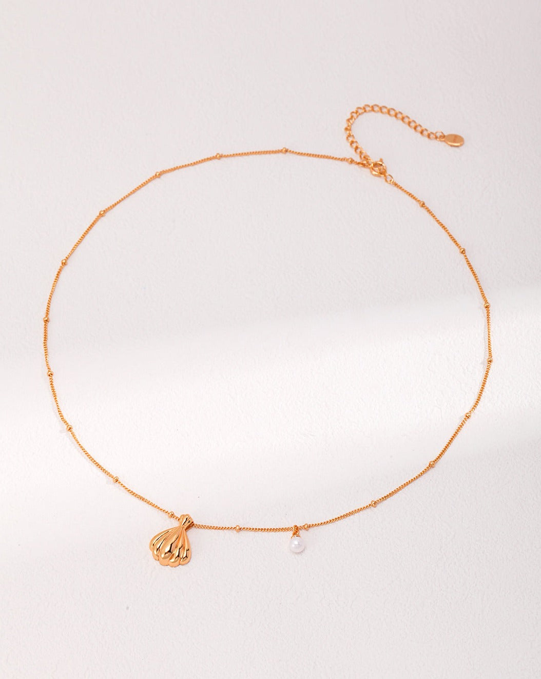 Summer Breeze: Adjustable Pure Silver Shell Pearl Necklace