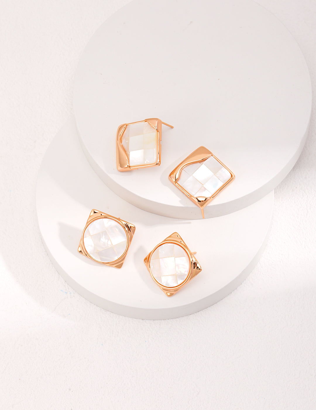 Timeless Mosaic Pure Silver Shell Earrings