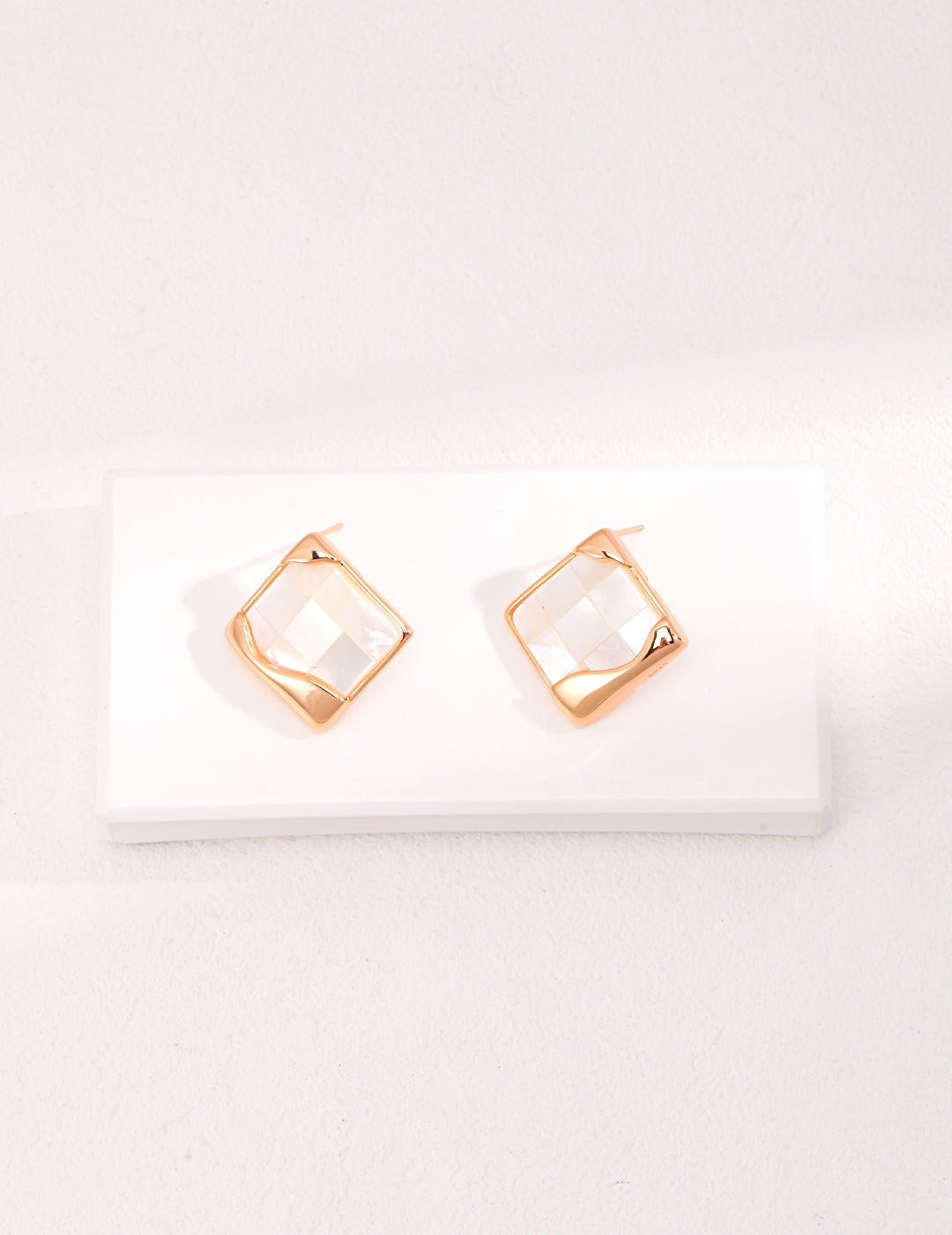 Timeless Mosaic Pure Silver Shell Earrings