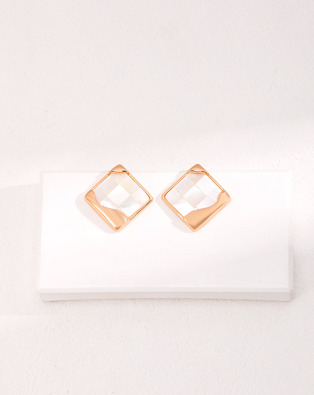 Timeless Mosaic Pure Silver Shell Earrings