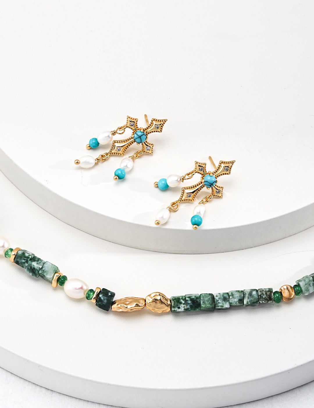 Whispering Jade Green Jade and Pearl Beaded Necklace