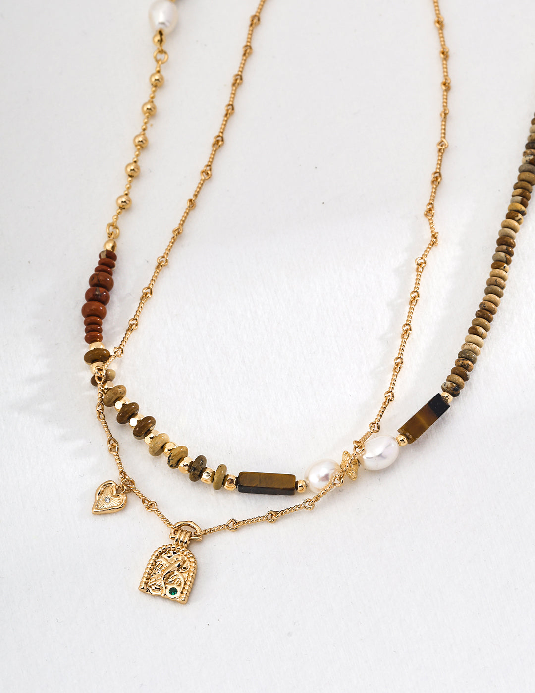 Safari Tales: BOHO style Tiger's Eye Picture Stone Cinnabar Necklace