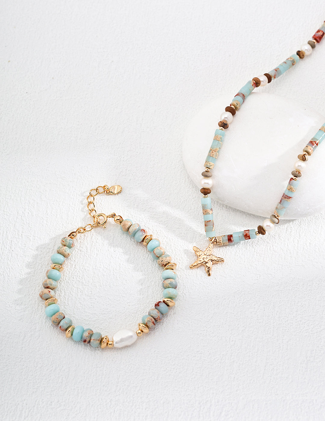 Lake Serenity: Lardetite and Pearl Bracelet