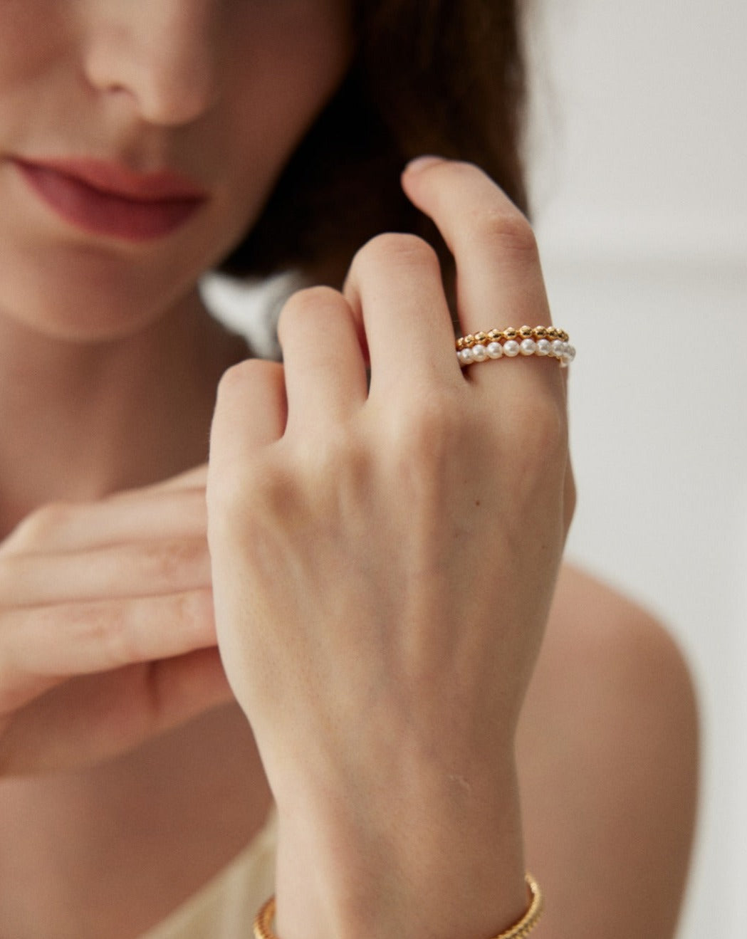 Pearl Harmony Adjustable Silver & Pearl Fusion Ring