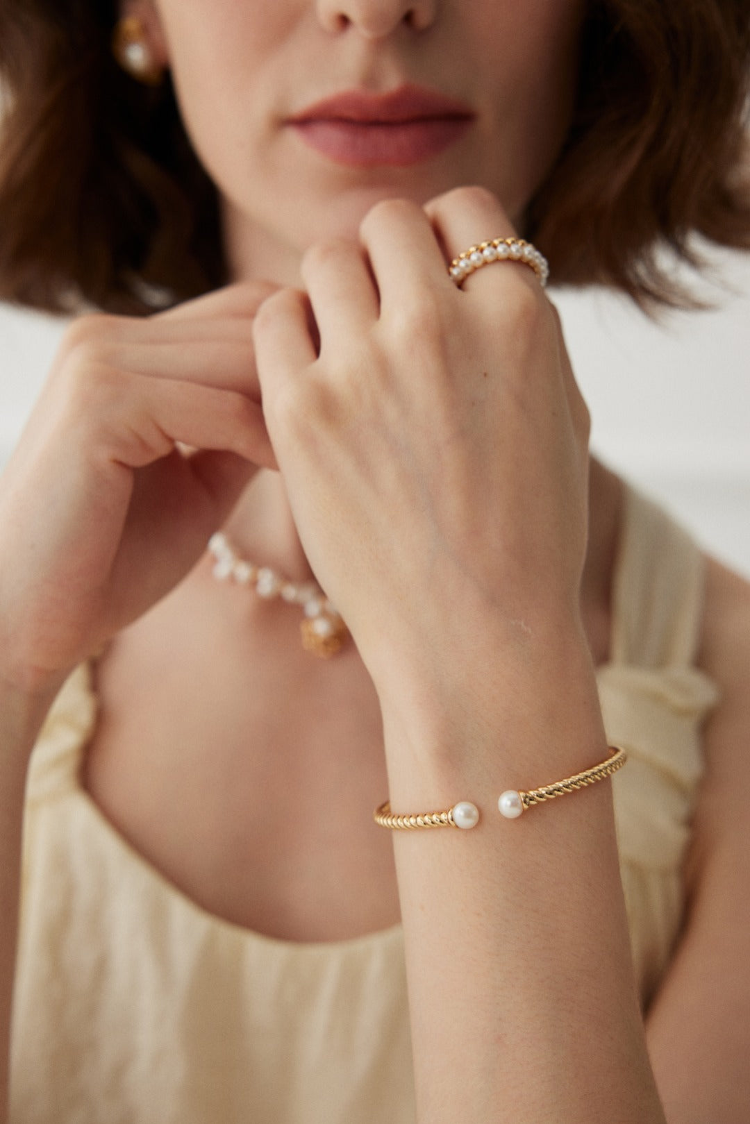 Pearl Harmony Adjustable Silver & Pearl Fusion Ring