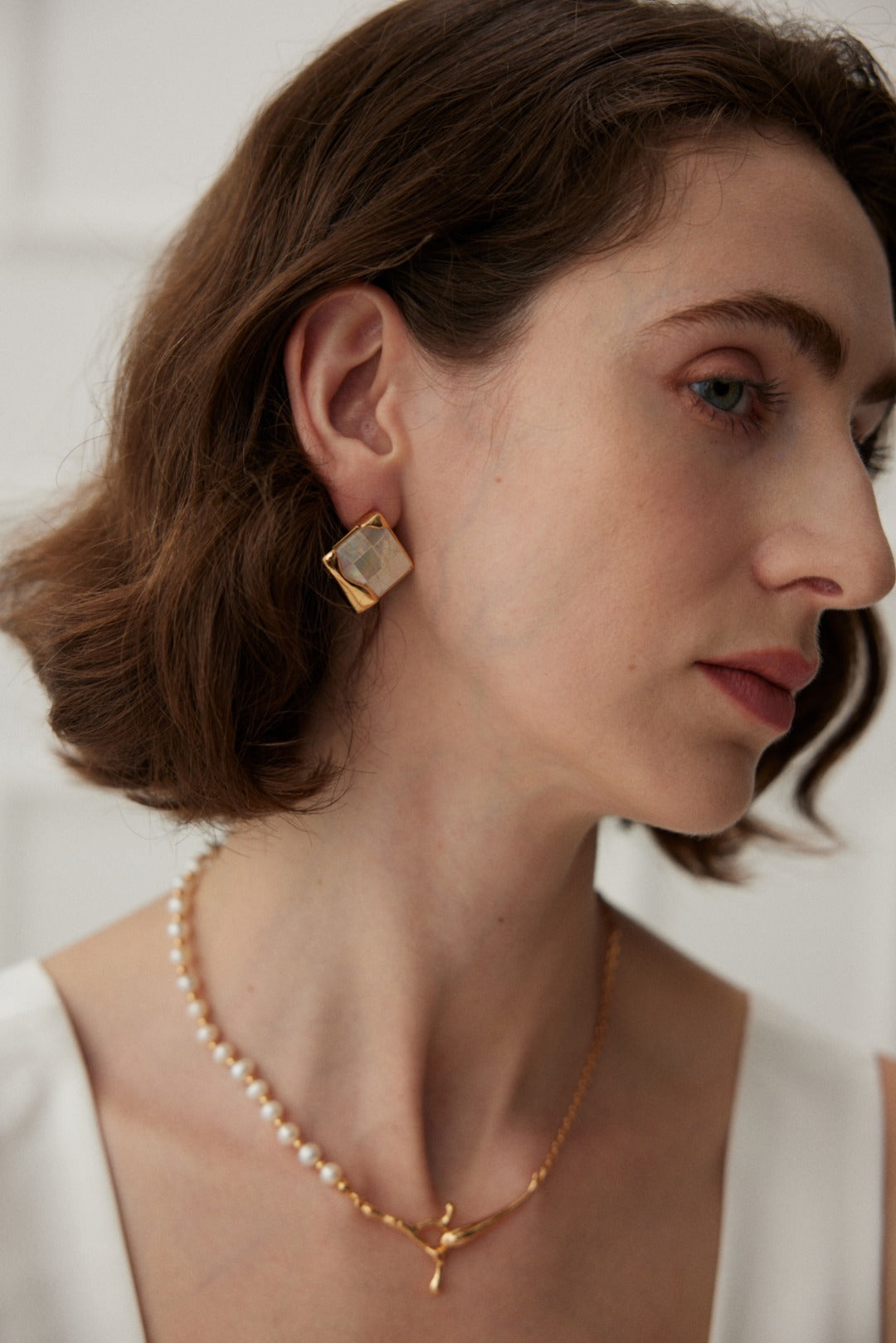 Timeless Mosaic Pure Silver Shell Earrings