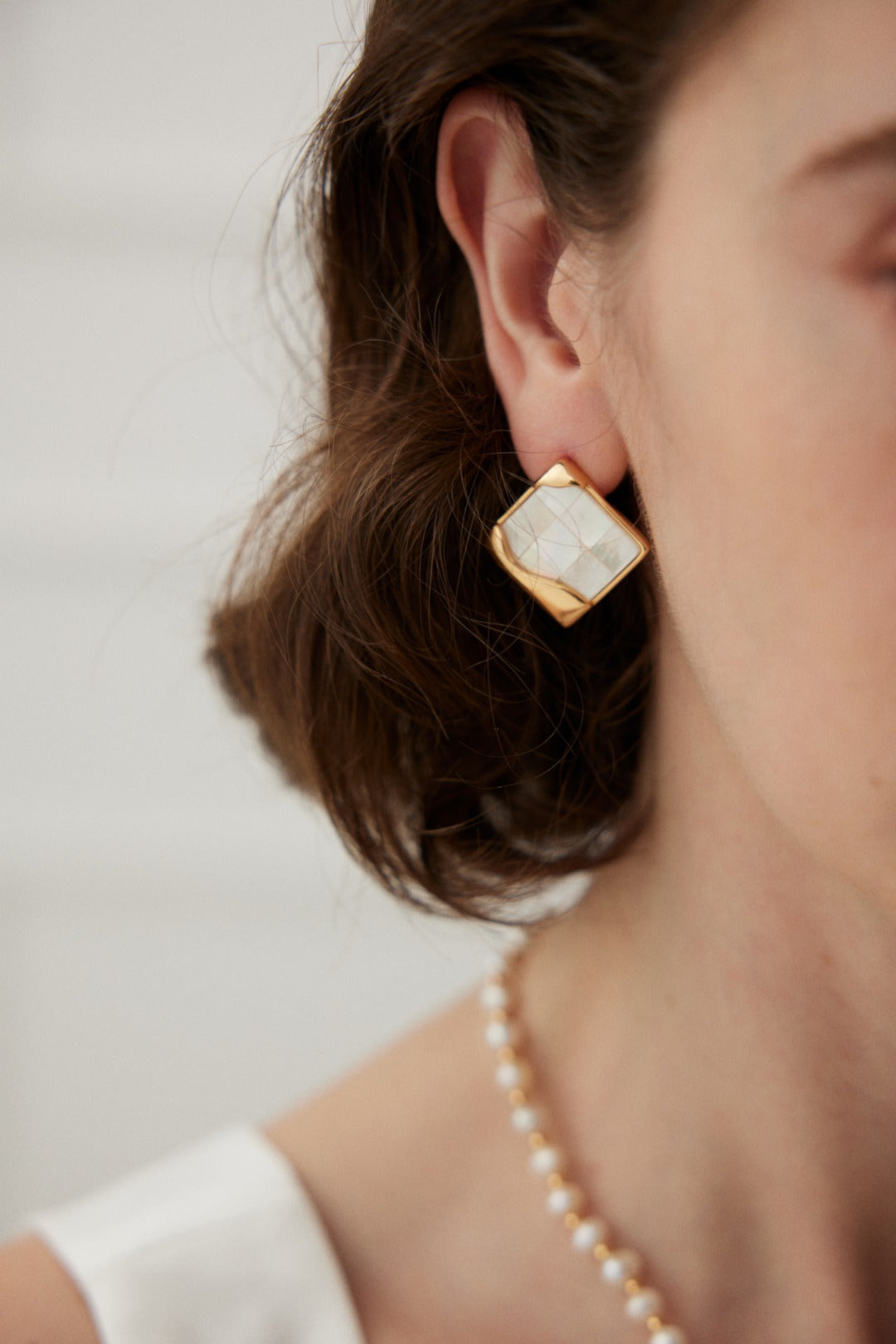 Timeless Mosaic Pure Silver Shell Earrings