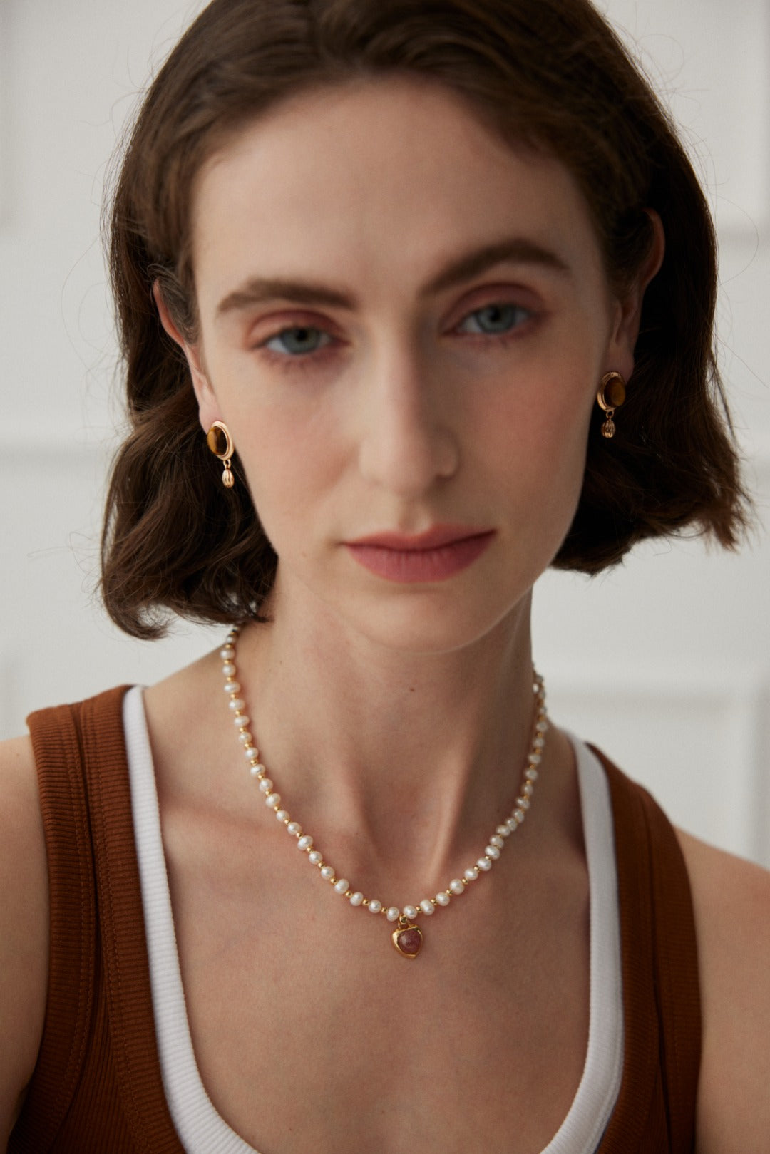 Sweet Fantasy Pearl Necklace with Strawberry Quartz Pendant