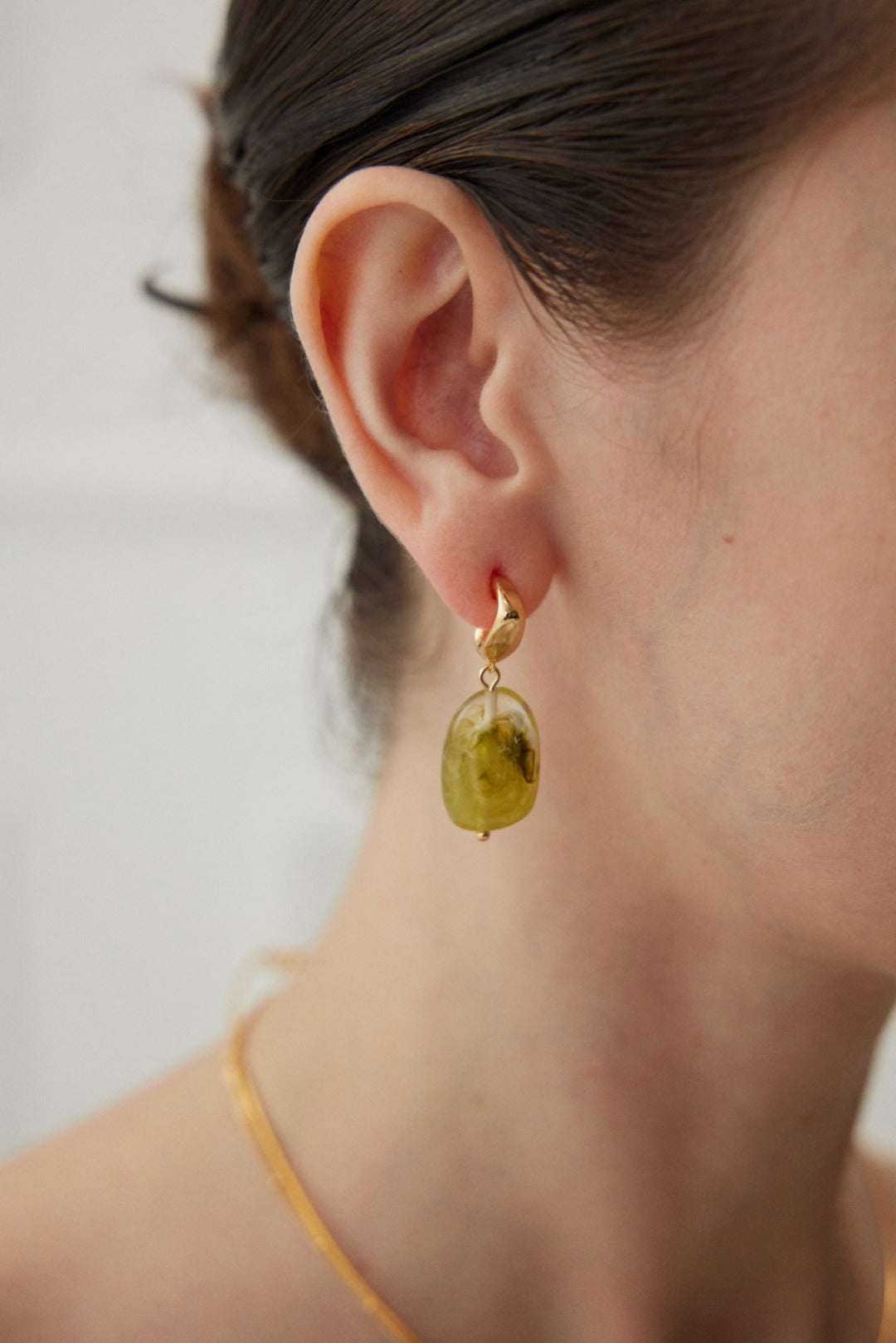 Vibrant Modern Green Resin Stud Earrings