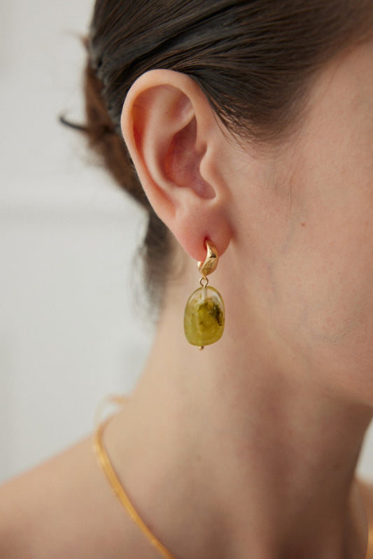 Vibrant Modern Green Resin Stud Earrings