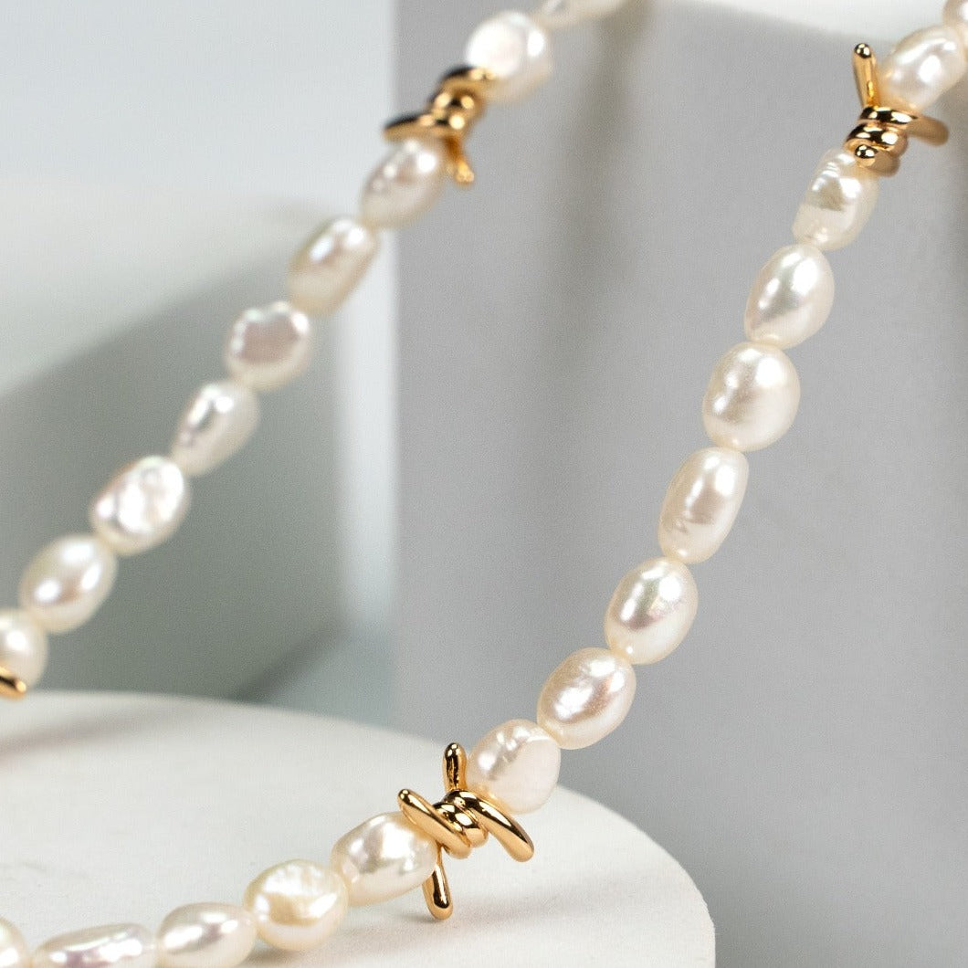 Vine's Kiss Natural Baroque Pearl Necklace