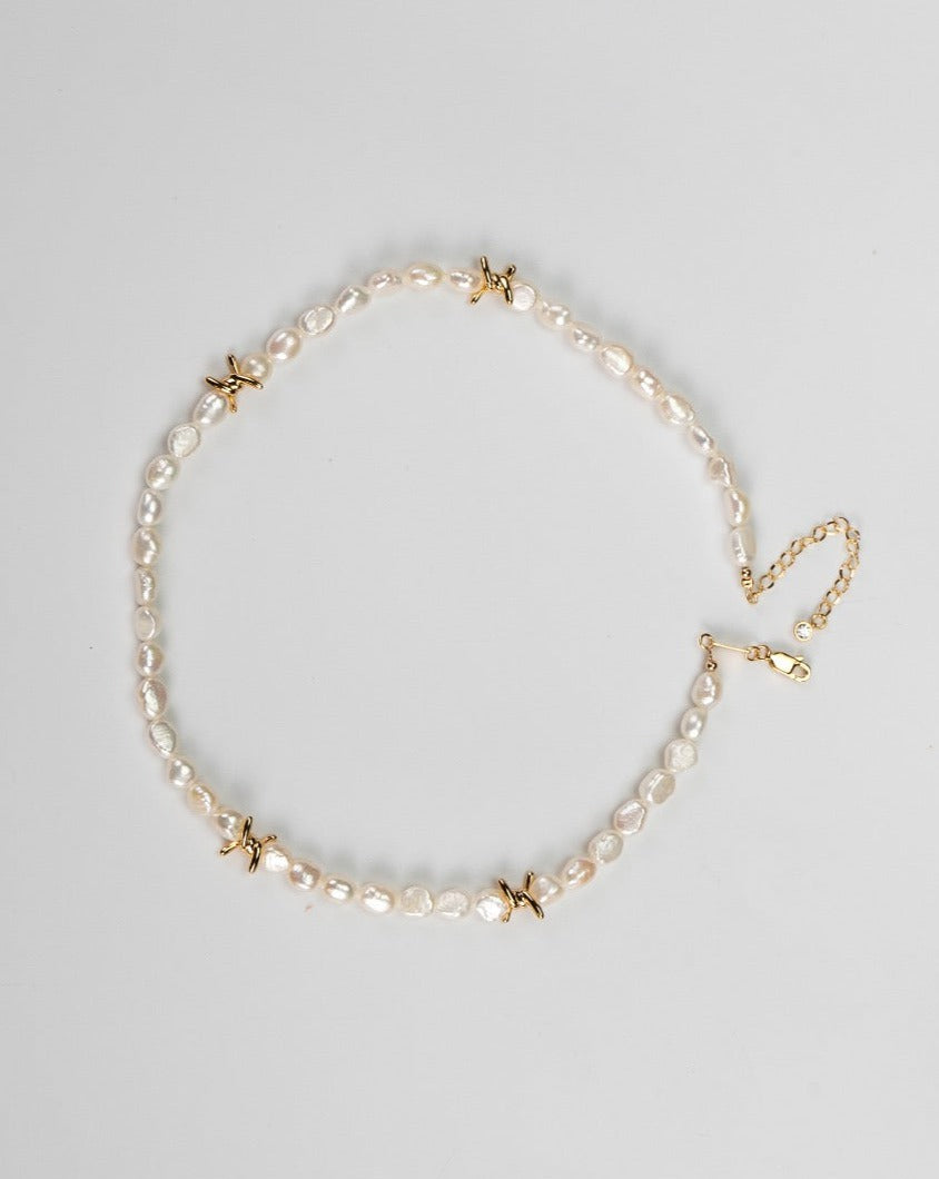 Vine's Kiss Natural Baroque Pearl Necklace