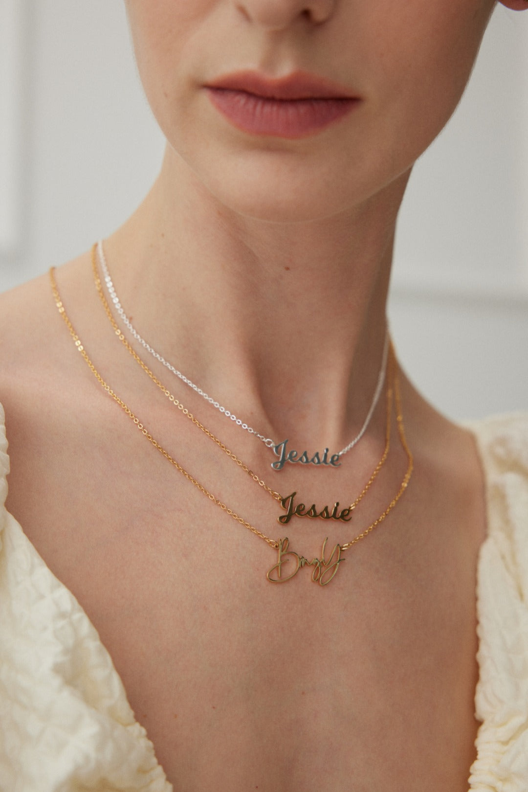 Personalized Custom Letter Silver Necklace