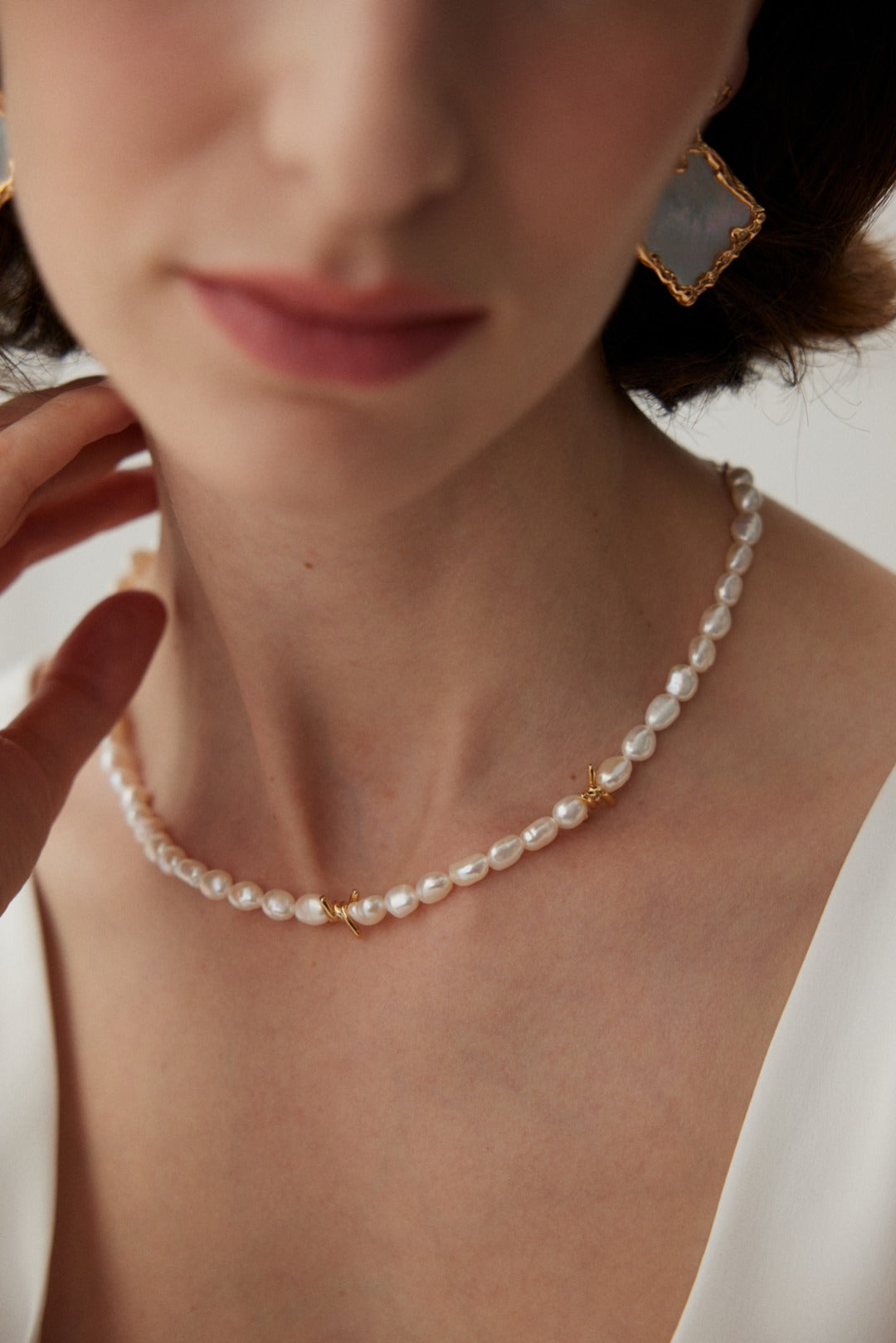 Vine's Kiss Natural Baroque Pearl Necklace