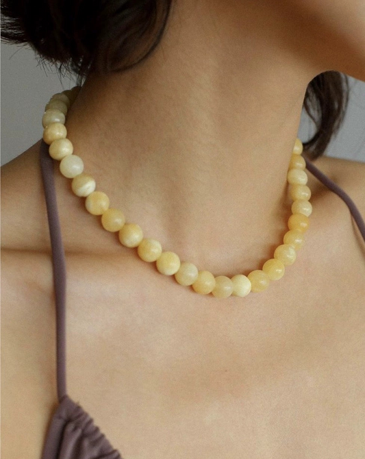 Lemon Drop Delight: Yellow Jade Necklace