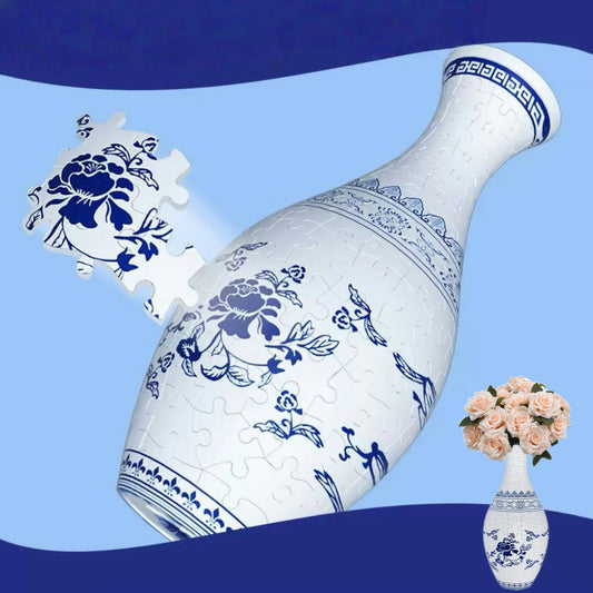 Build-A-Bloom™ 3D Puzzle Vase – DIY Art + Free Faux Flowers You Can Choose