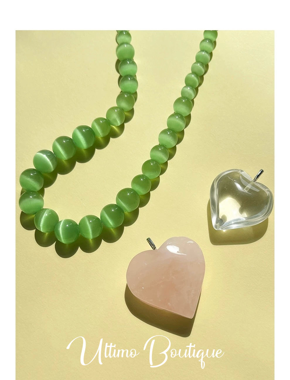 Summer Vibes: Lake Green Cat's Eye Necklace