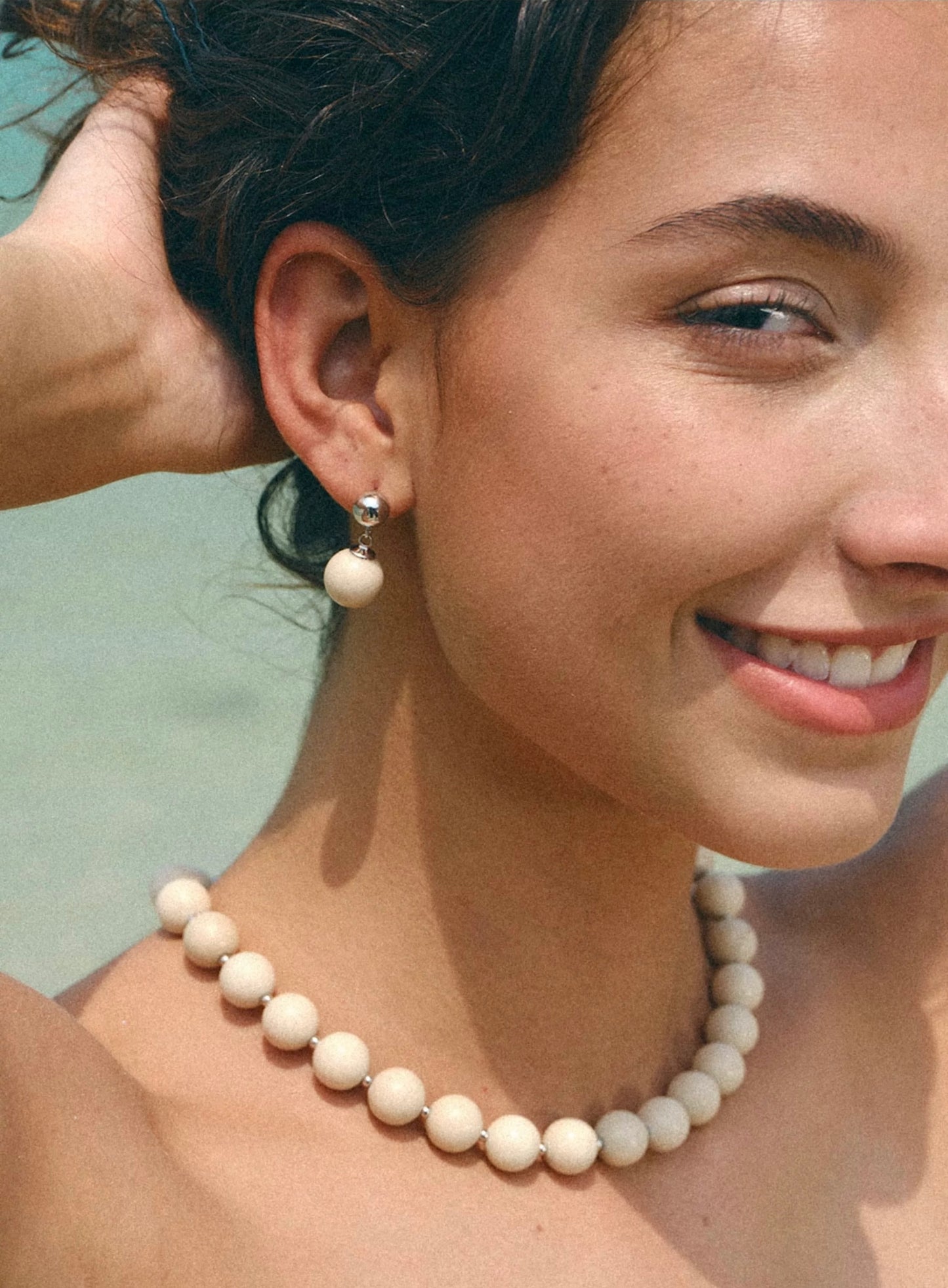 Zen Harmony: Tranquil White Fossil Necklace