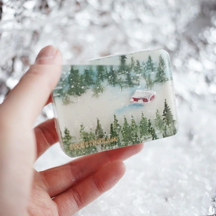 Winter Forest Wonder: Handmade Aromatic Soap Gift (Gift box and greeting card service for free)