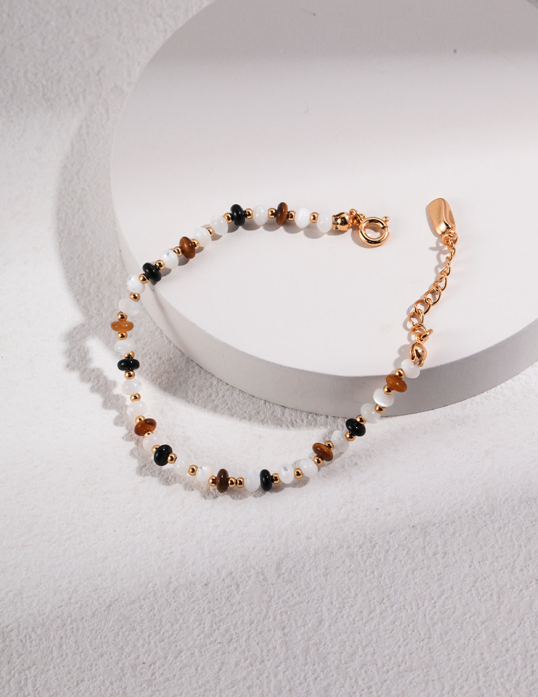 Energetic Amber Tiger's Gaze Pearl Bracelet - Elegant & Timeless