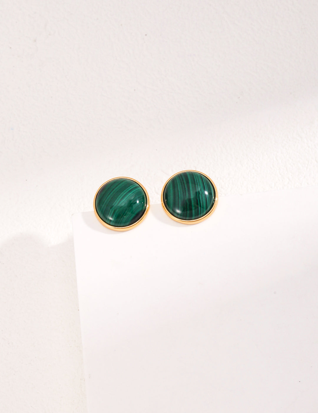 Minimalist Malachite Stud Earrings