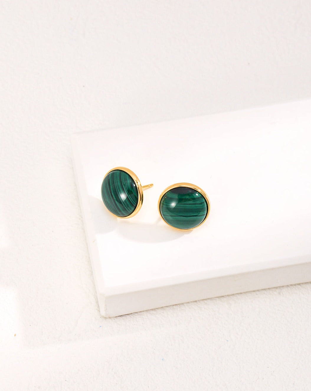 Minimalist Malachite Stud Earrings