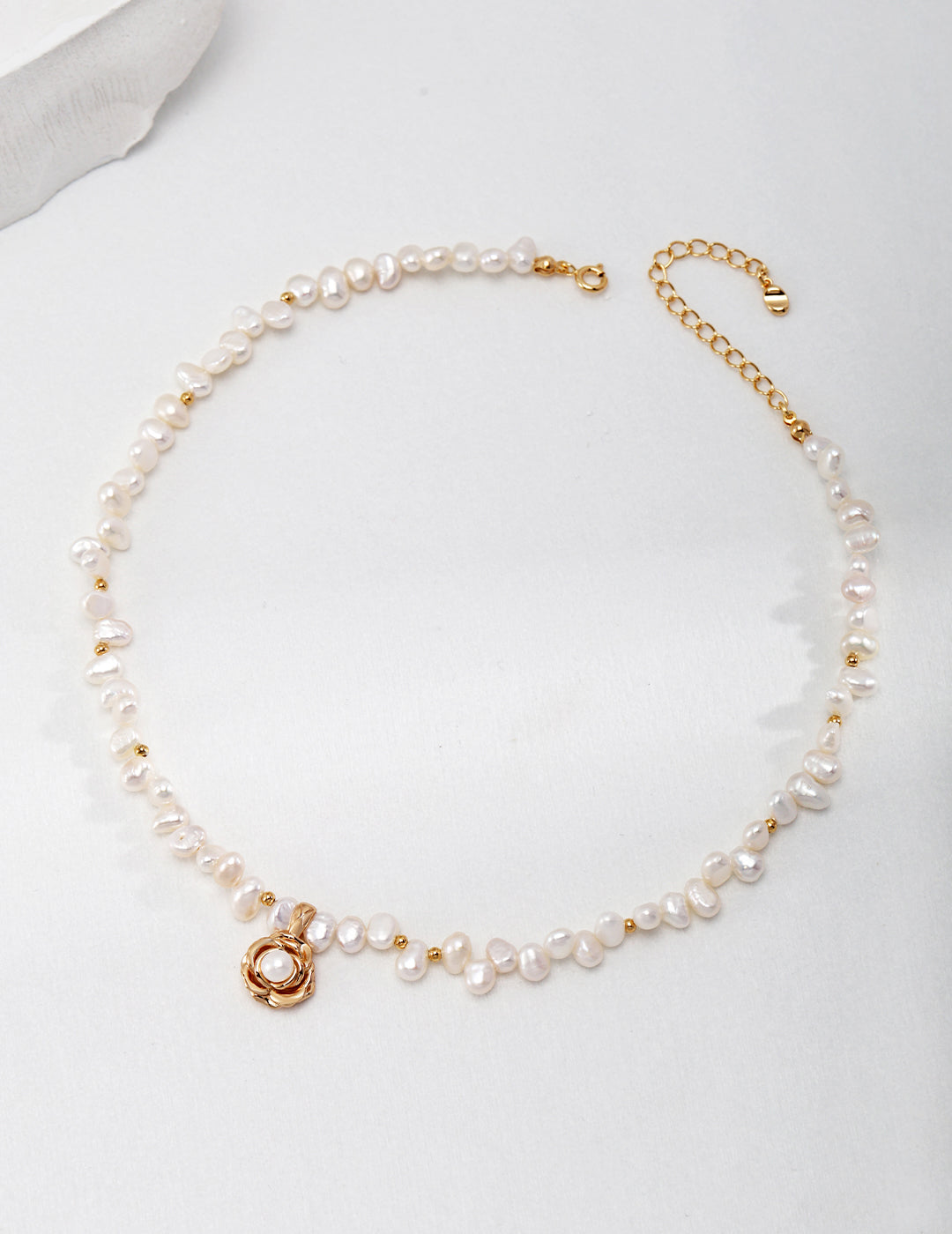 Ideal Love Pearl Necklace with Camellia Pendant