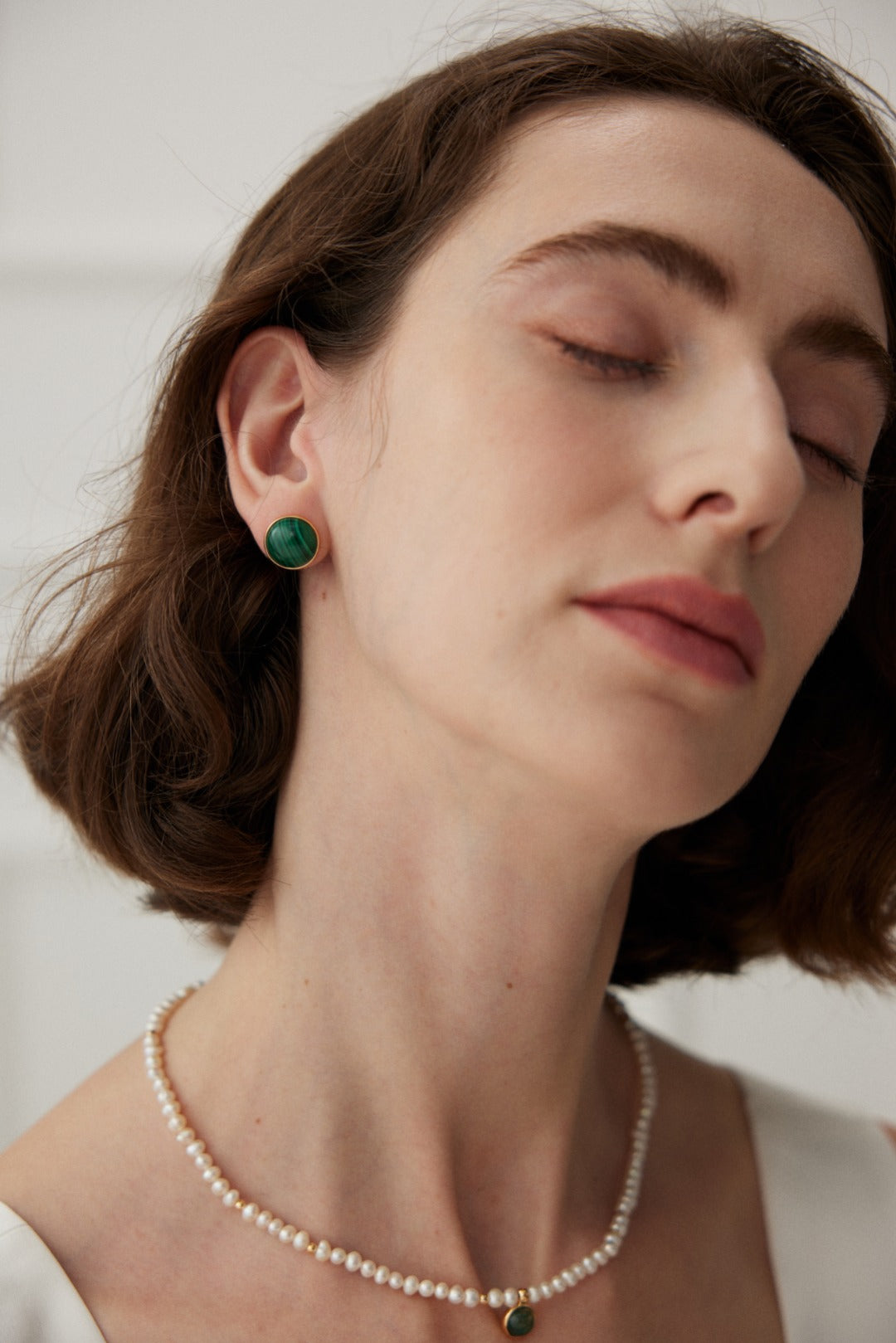 Minimalist Malachite Stud Earrings