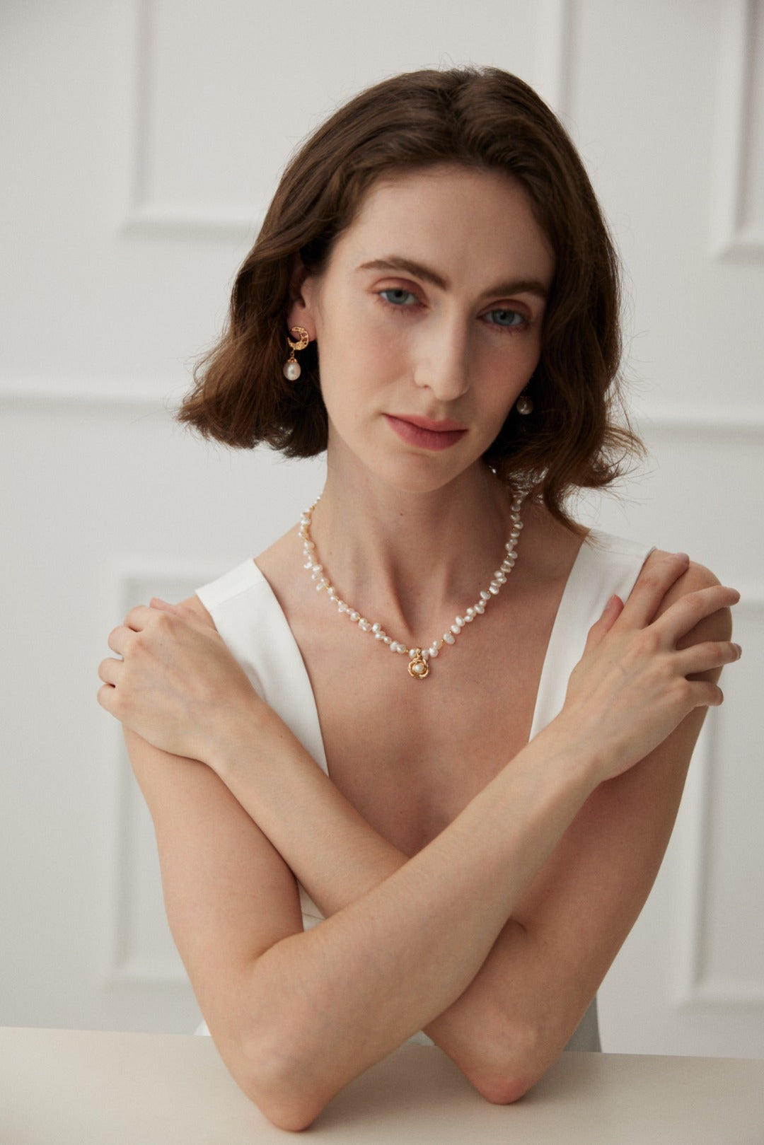 Ideal Love Pearl Necklace with Camellia Pendant